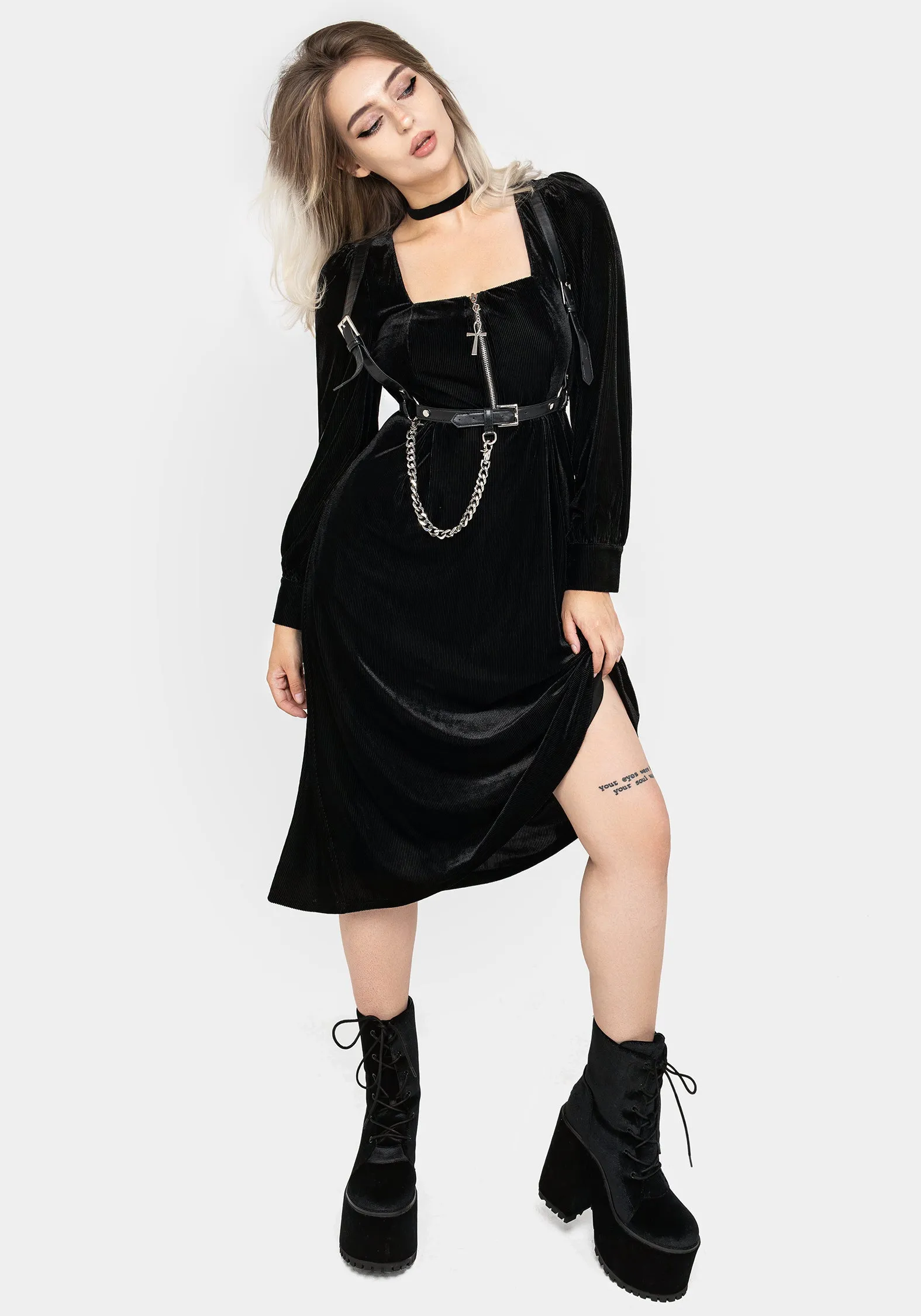Emerging-Brand Legacy Zip Front Midi Dress