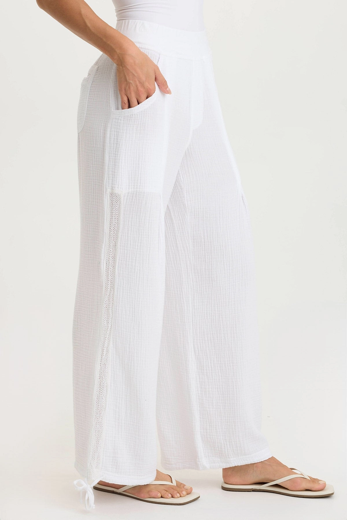 Lenka Gauze Cinched Wide-Leg Pant Travel Fit Breathable Comfort