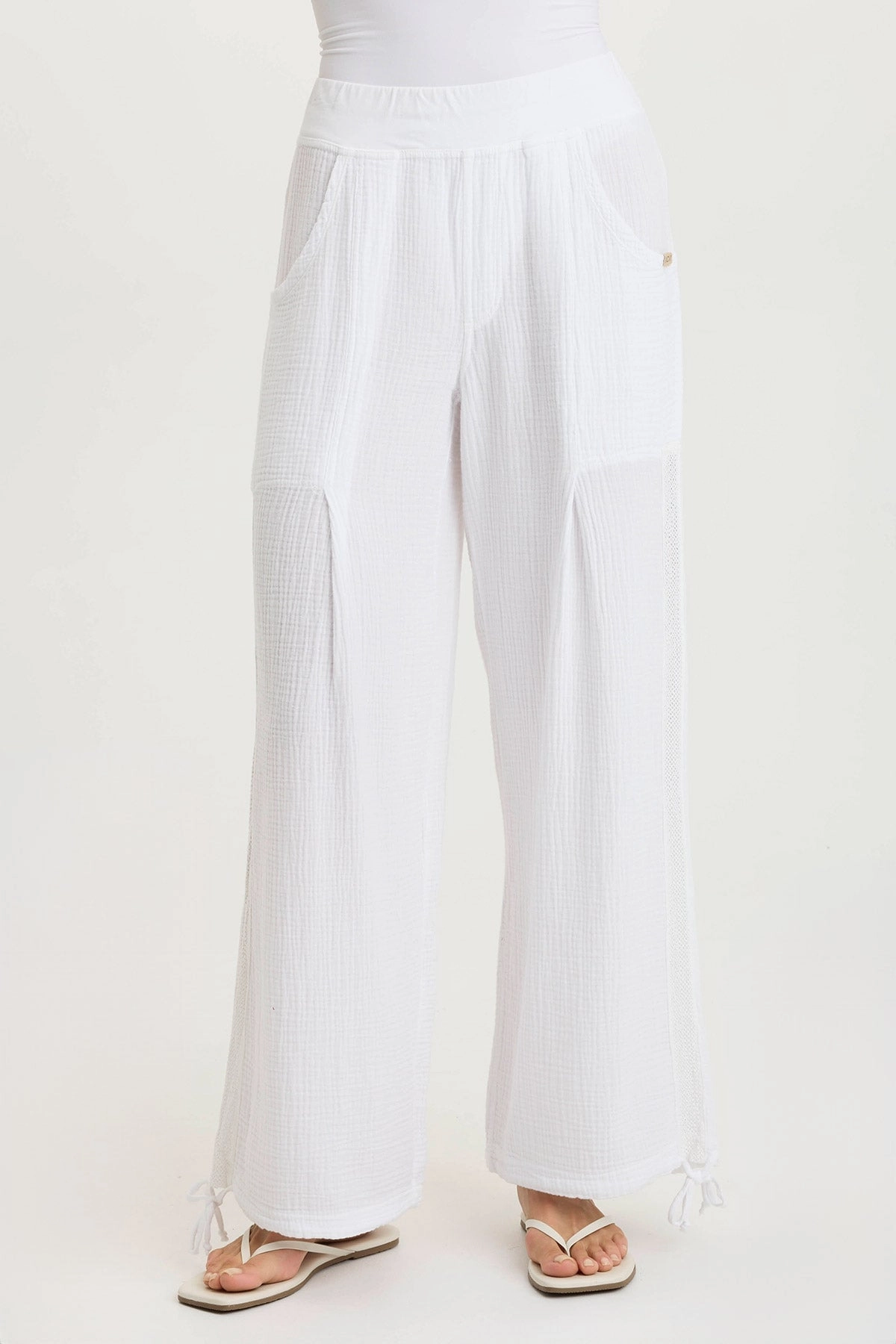 PermeableCloth Lenka Gauze Cinched Wide-Leg Pant