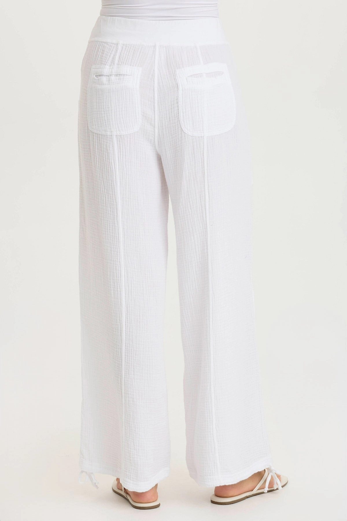Lenka Gauze Cinched Wide-Leg Pant Tear Resistant Weave