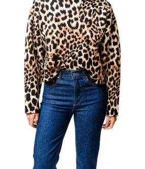 Warm And Comfortable Comfy Look Leopard Sweatshirt In Brown/black