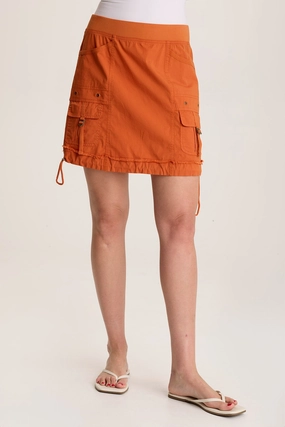 Sporty Casual Outfit Shot Leticia Poplin Cinched Hem Mini Skirt