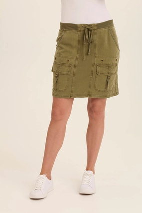 Elegant Look Leto Twill Cargo Mini Skirt