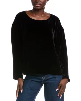 Comfy Touch EILEEN FISHER Ballet Neck Velvet Top