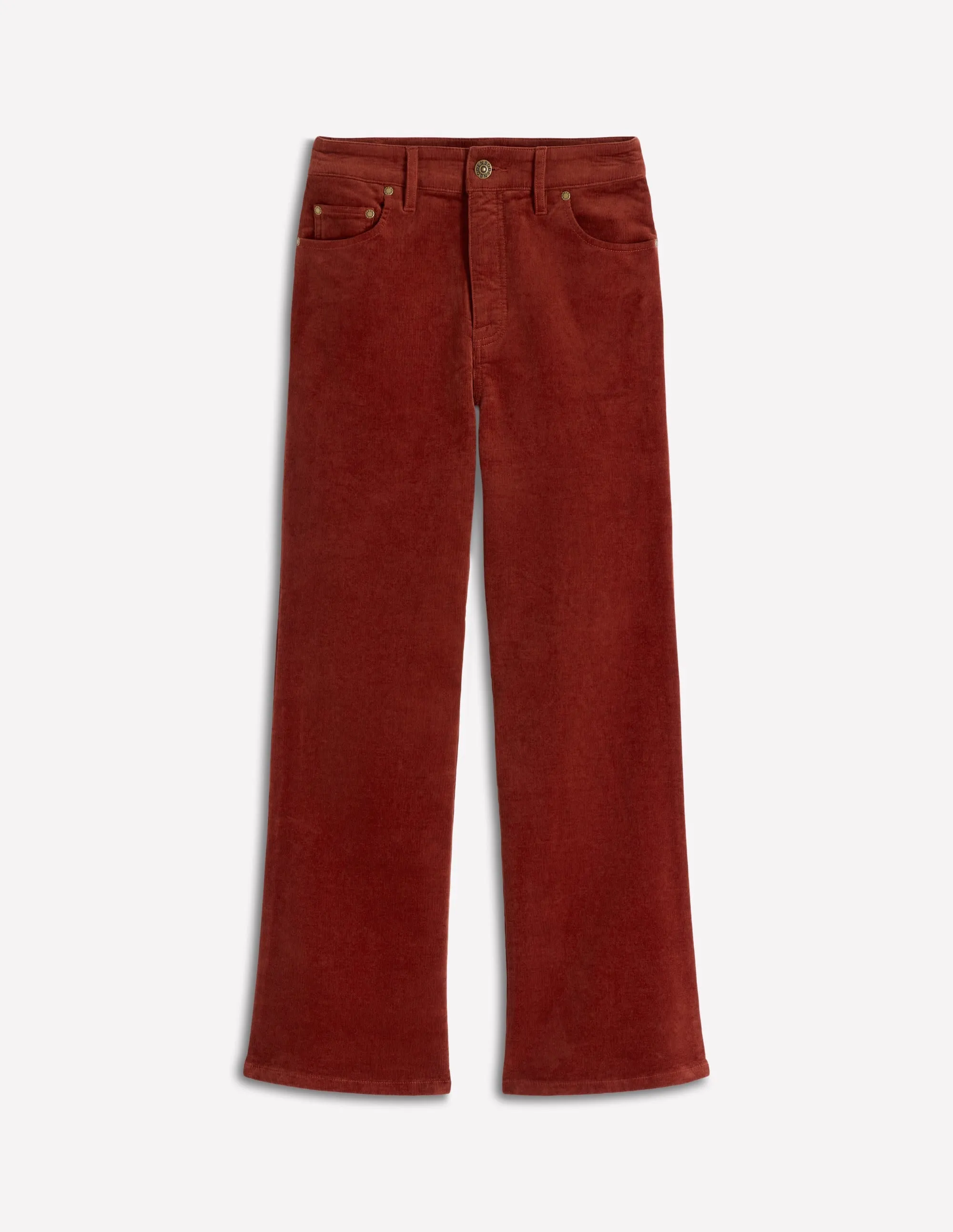 Smart Layering Weekend Ready 5-Pocket Cord Kick Jeans-Fired Brick