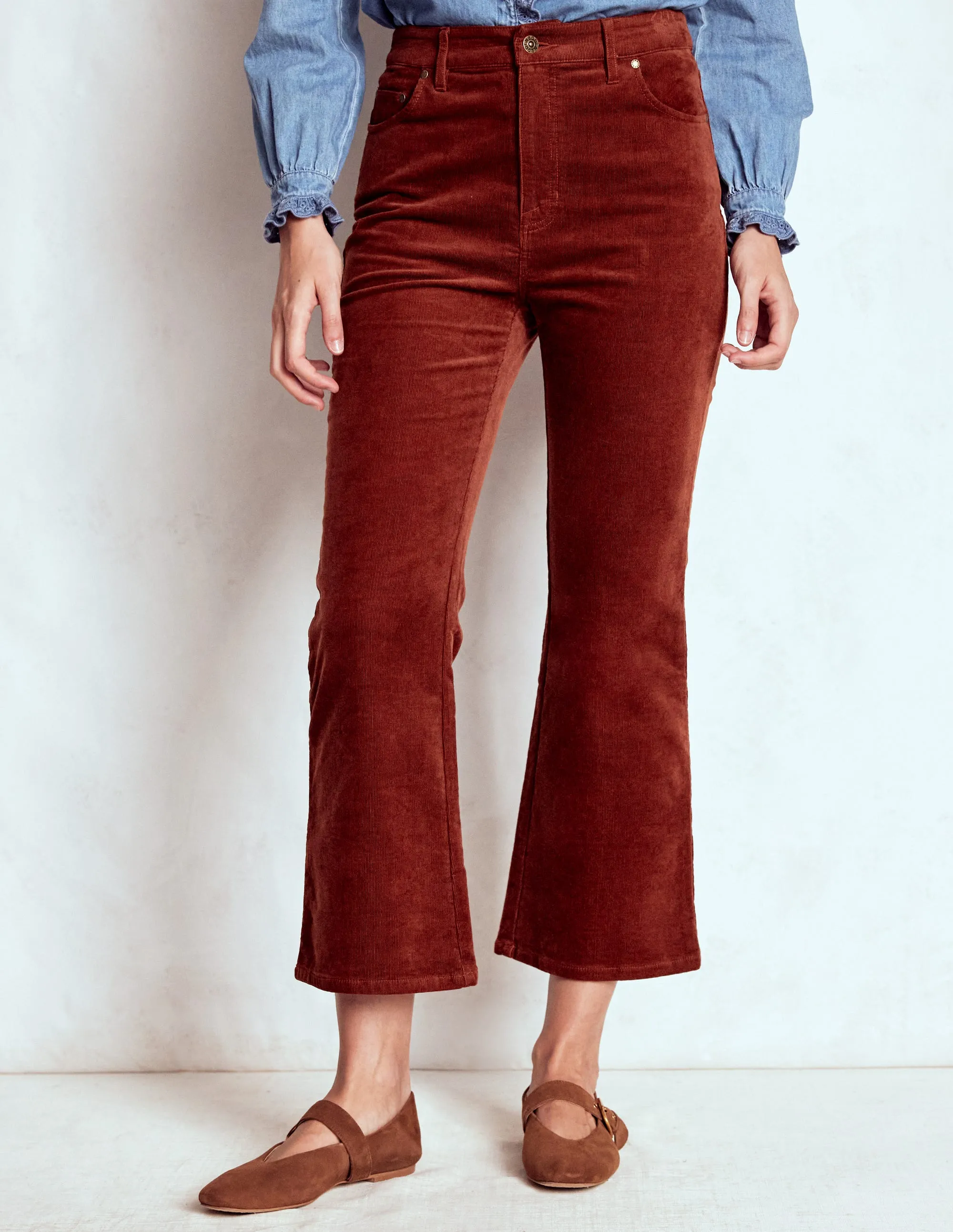 5-Pocket Cord Kick Jeans-Fired Brick Work Flex AntiPilling