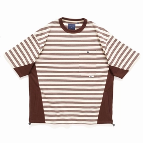 (TP1446) Stripe Contrast Tee ZeroDistressFinish Eco Friendly Dye