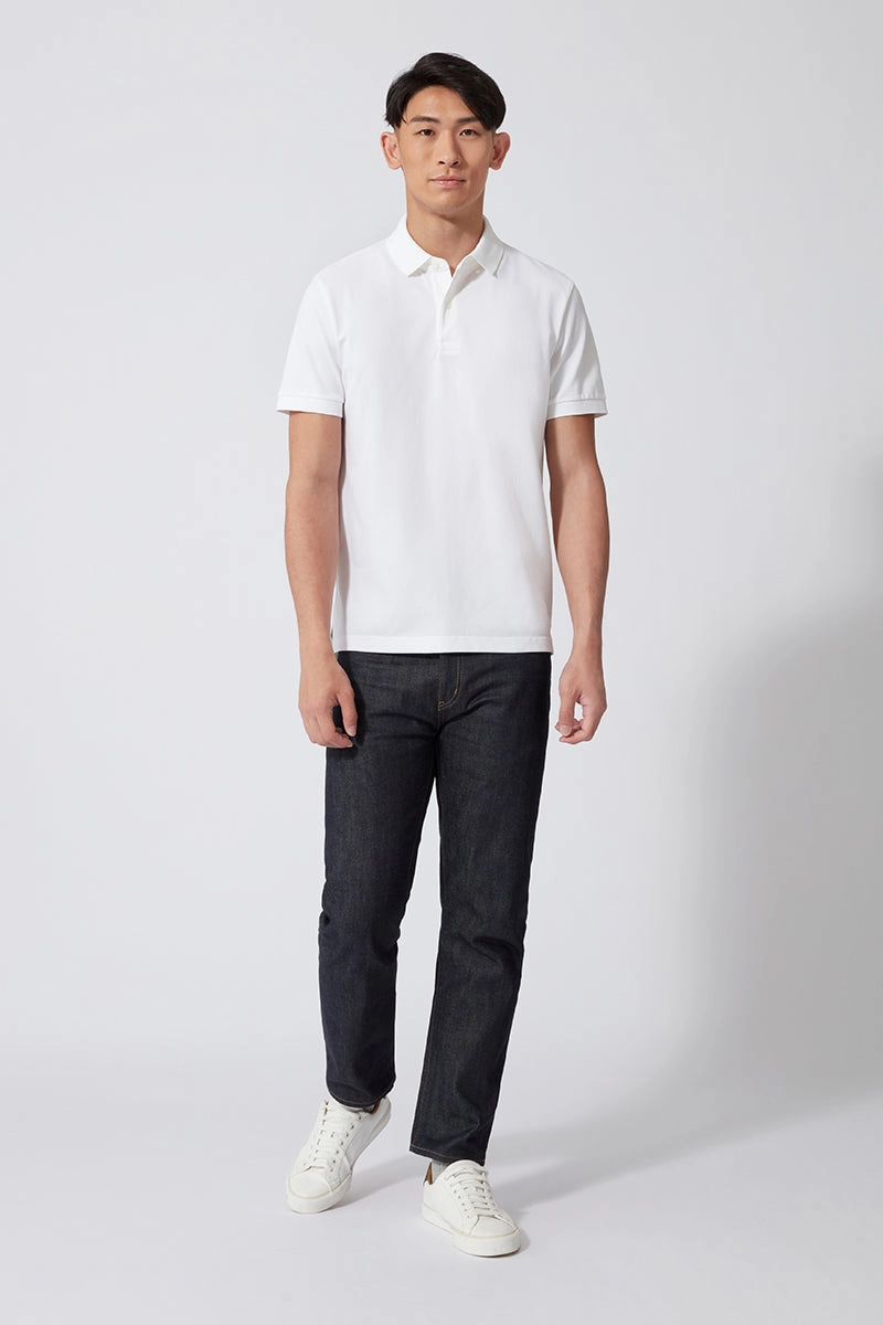 Active Wearable Button-Down Collar VISDRY? Pique Polo | White WH001Z