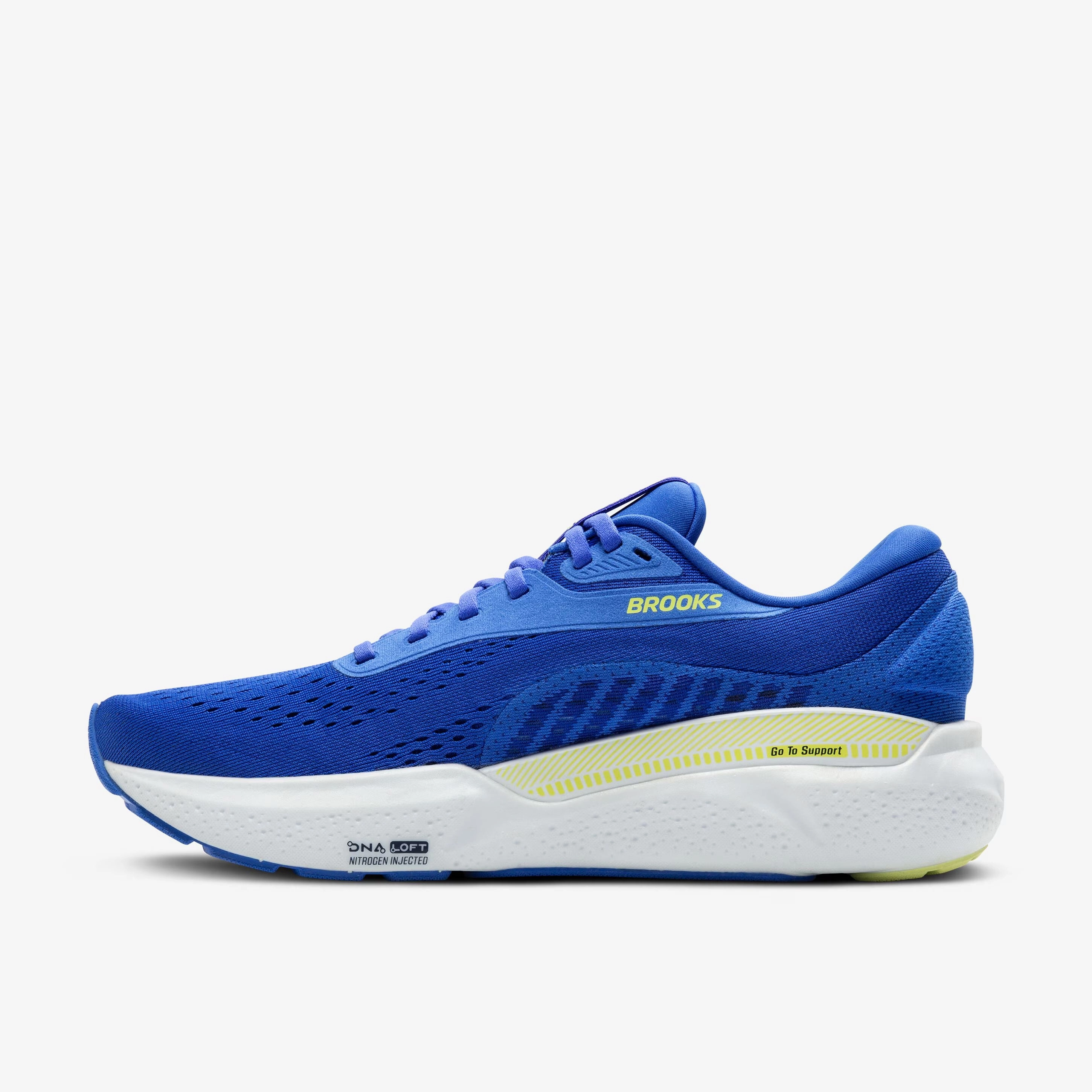 yellow running shoes Brooks Men's Adrenaline GTS 24 Wide Fit Running Shoes Cobalt / Neo Yellow / Peacoat