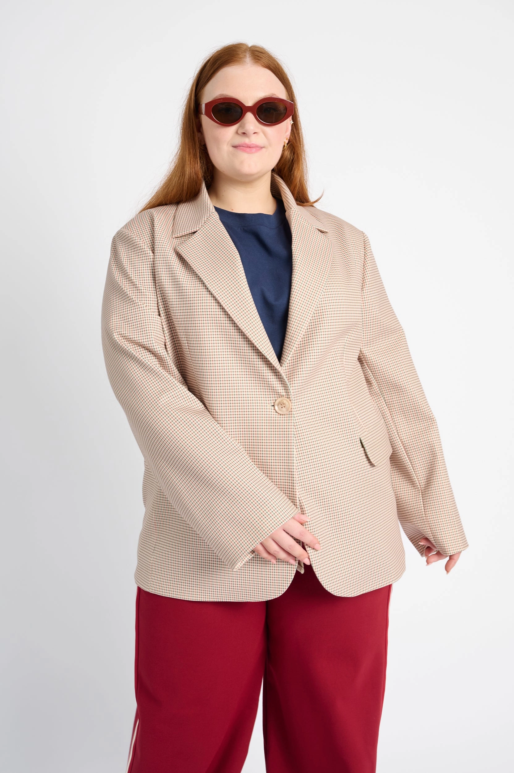 Ponti Jacket in Check Bonded Closure Mechanism Articulated Elbows