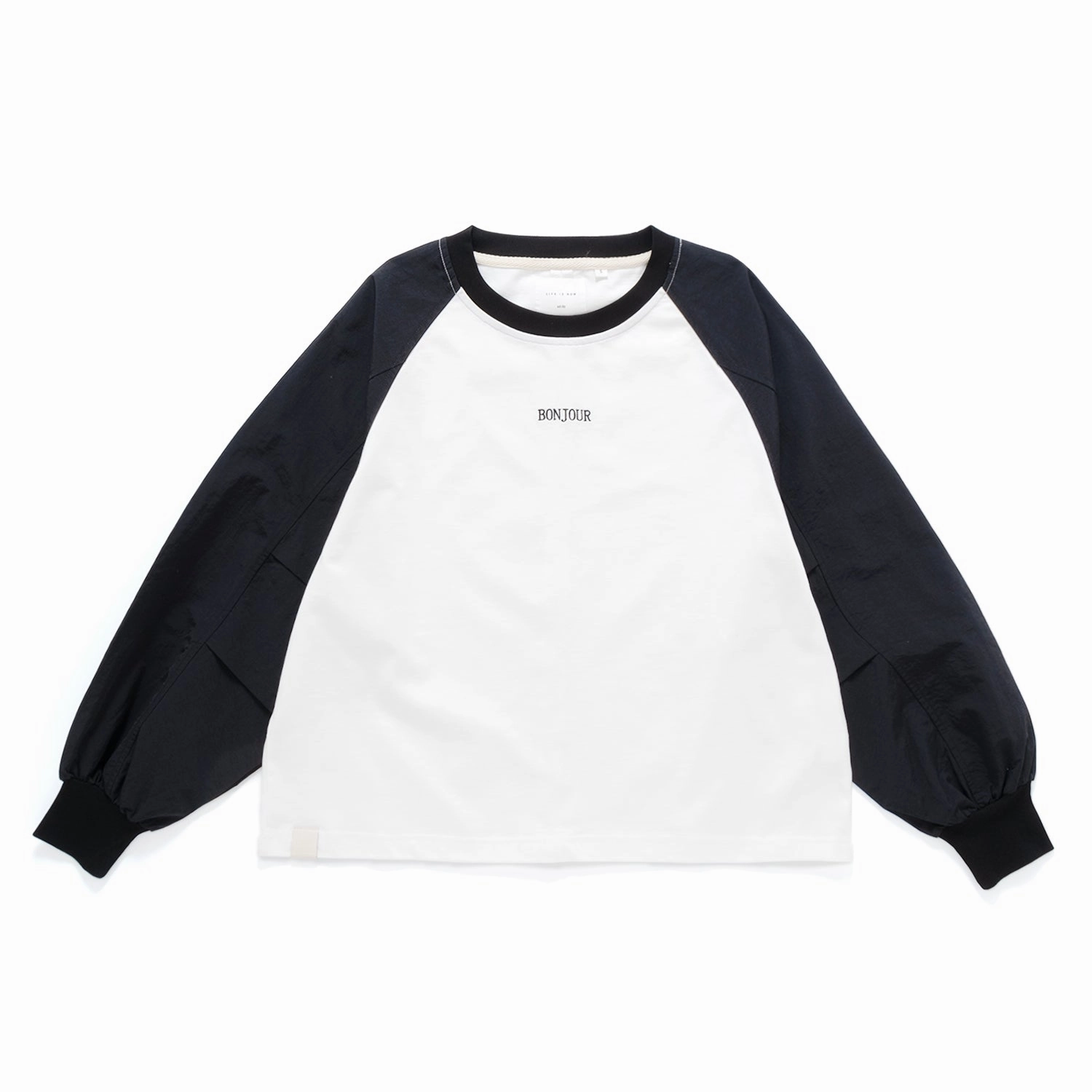 (TP1462) 3D Pleat Raglan Cropped Tee Hiking durability Matte Look
