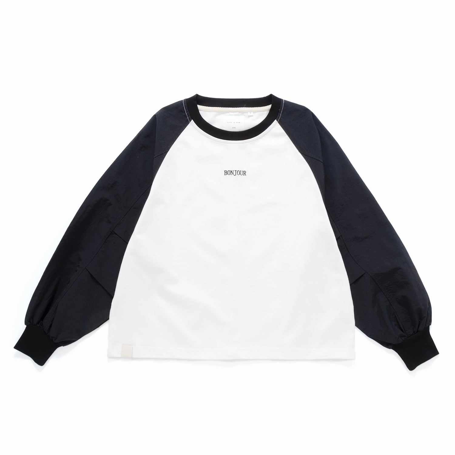 Soft Texture (TP1462) 3D Pleat Raglan Cropped Tee