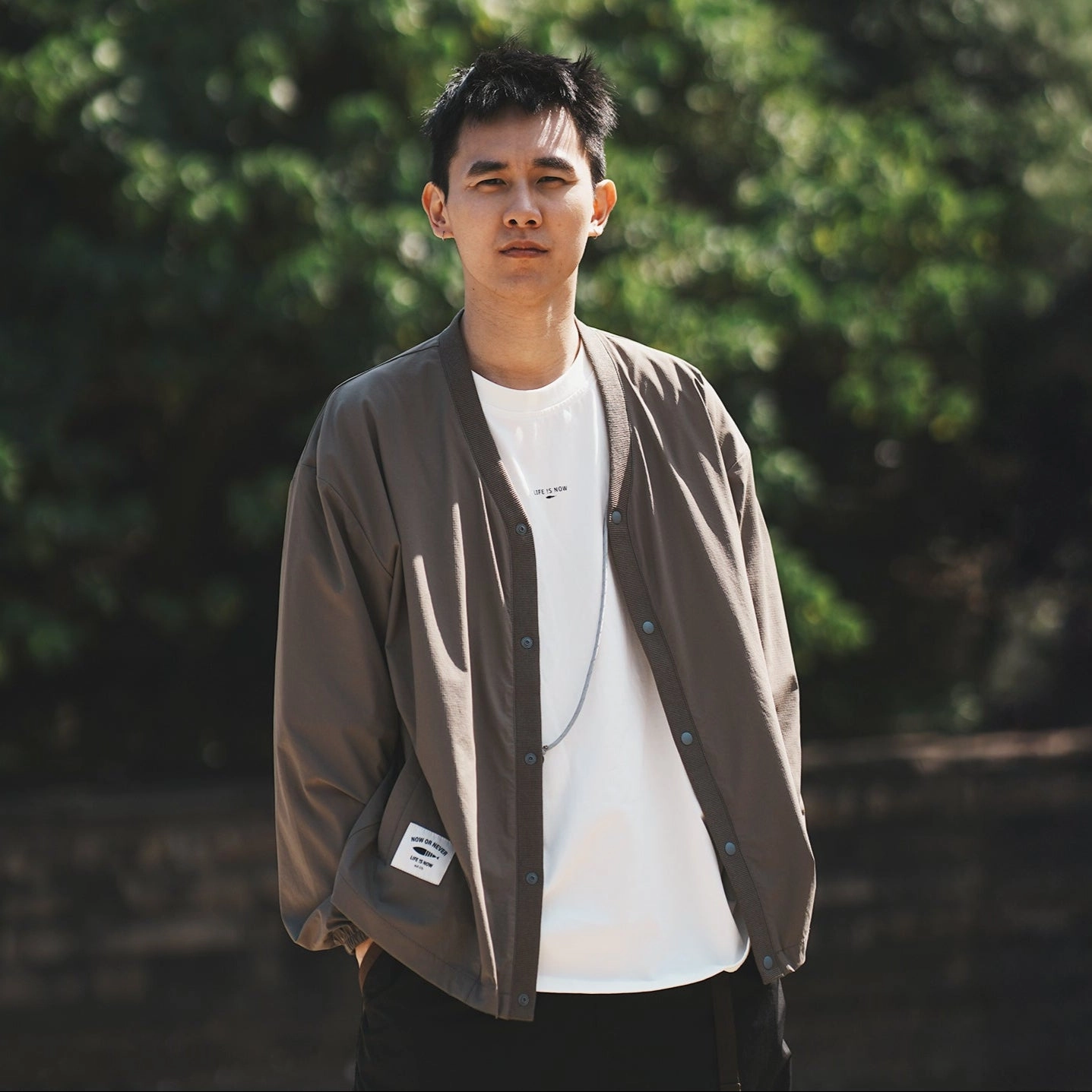 Quilted Pattern Lightweight Lining (CD104) Tech Collarless Jacket