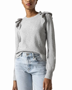Lilla P Easy Ruffle Crewneck Sweater Comfy Wearable