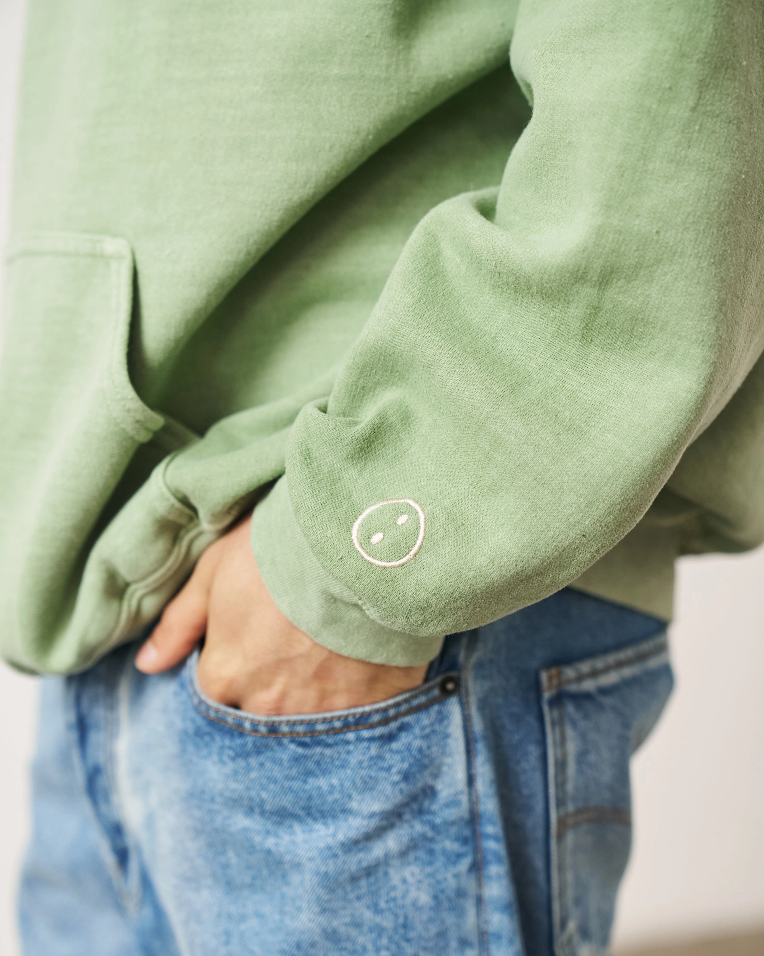 Essentials Vintage Washed Hoodie - Sage Green Rugged Build