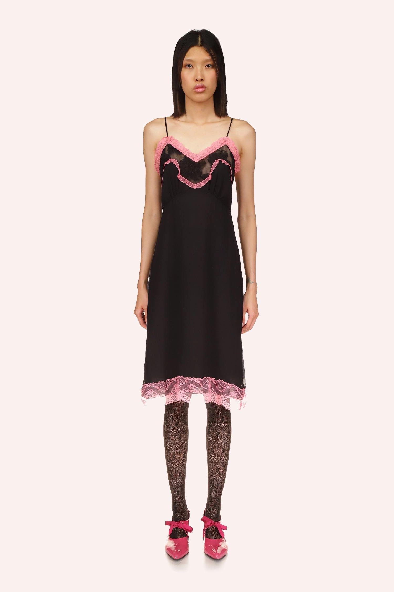 Lingerie Chiffon Slip Dress Pastel-Tone