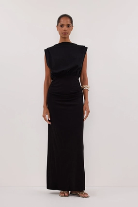 LIORA BLACK SLEEVELESS MAXI DRESS Classic Fit
