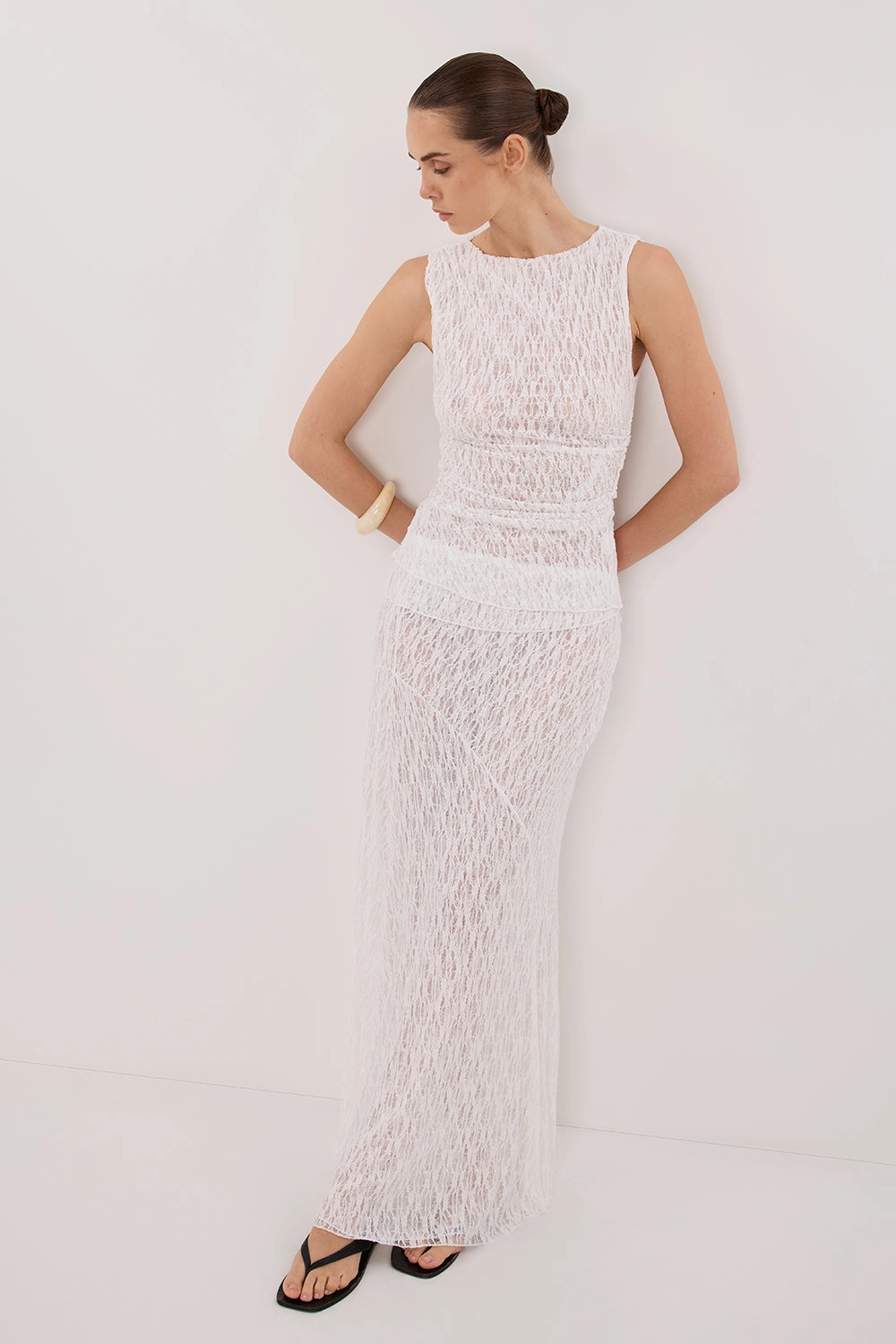 LIZZIE WHITE LAYERED LACE SKIRT Breathable Lining