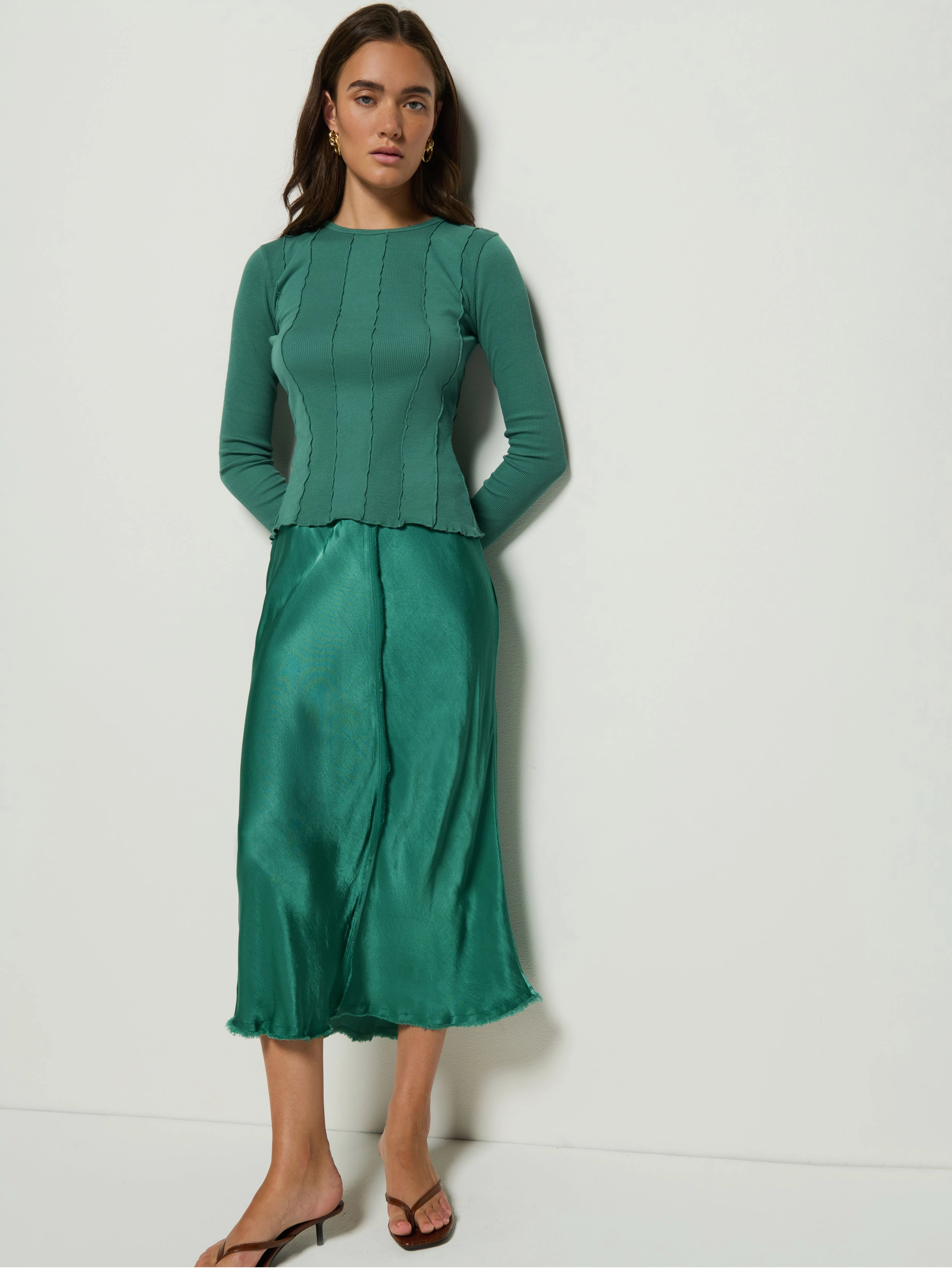 Fashion Details Minimal Touch Lola Bias Midi Skirt