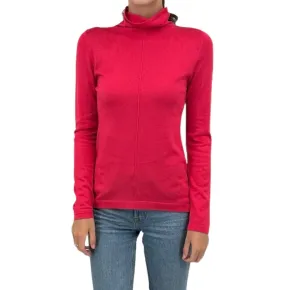 Long Sleeve Seamed Funnel In Poppy Modern Knit