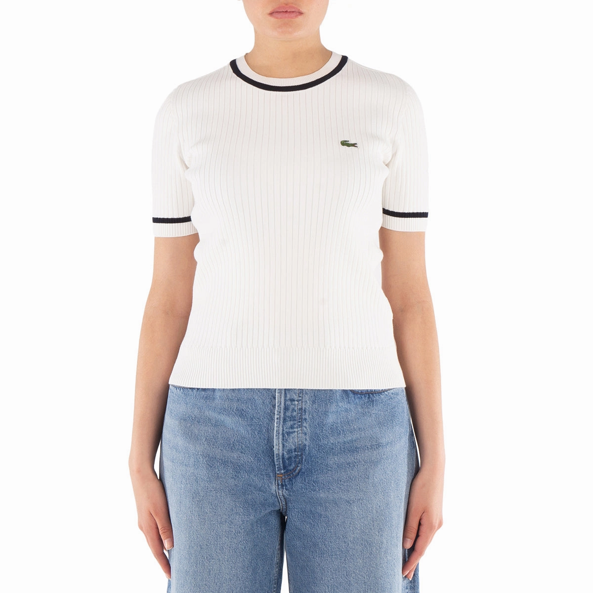Lacoste Crew Neck Pull Over Knit Sweater Compression Fit Technology Elegant Comfort