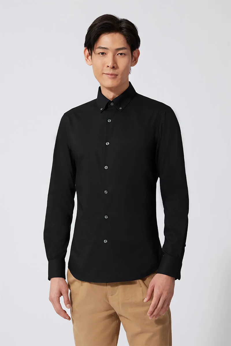 Poplin Button-Down Smart Shirt | Black BKFD01 Pastel Shade