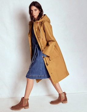 Longline Rain Mac-Hazelnut Brown NonBulkyLayering