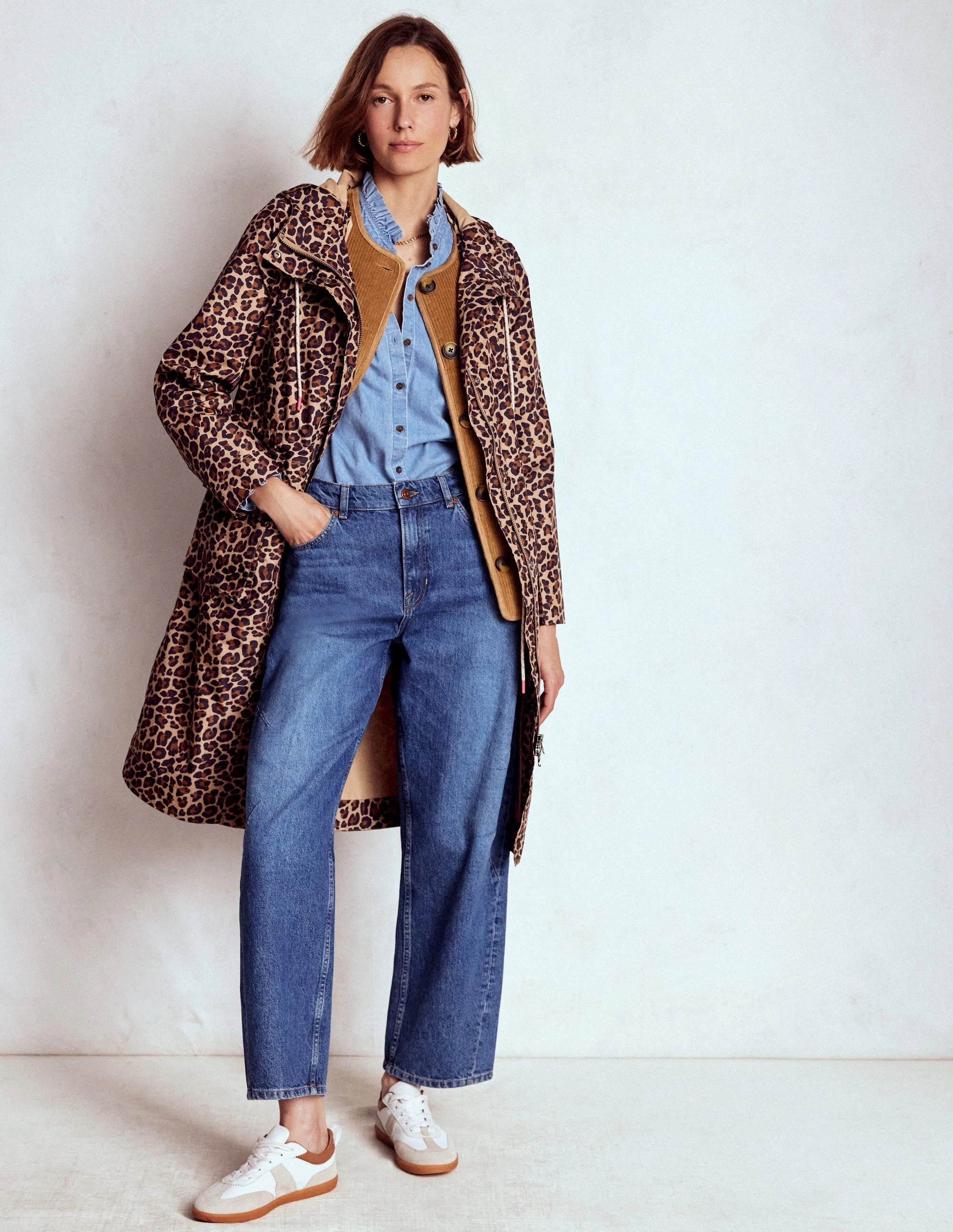 Longline Rain Mac-Multi, Cheetah Pop CompressionResistant Shrink resistant