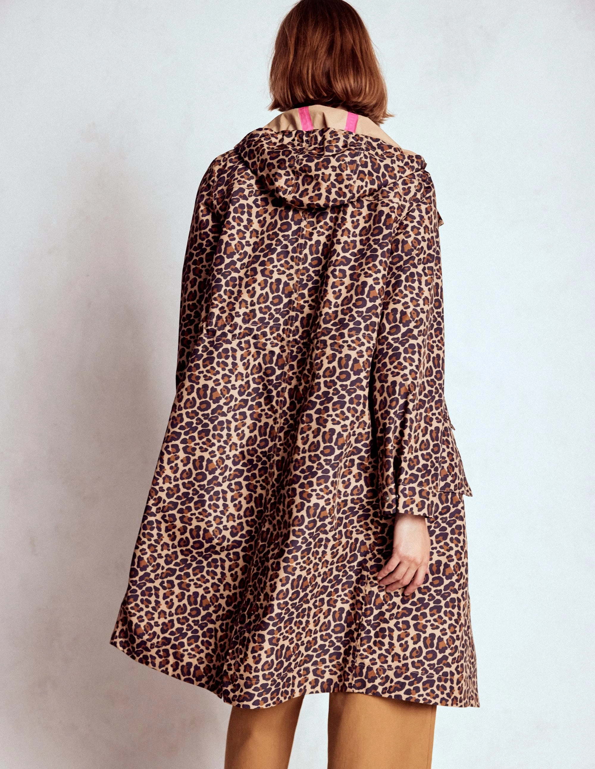 Longline Rain Mac-Multi, Cheetah Pop Flexible Elbow Patches