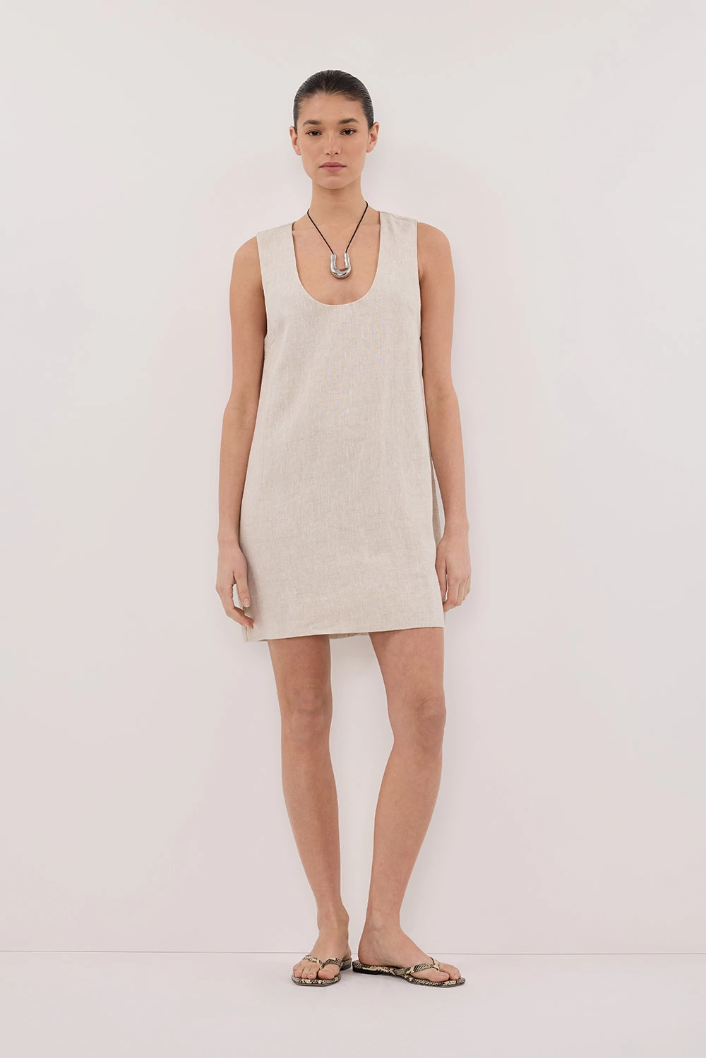 All Day LOTUS NATURAL LINEN MINI DRESS