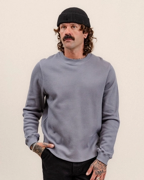 Crafted Ribbed Longsleeve - Slate Durable Ribbed Hem