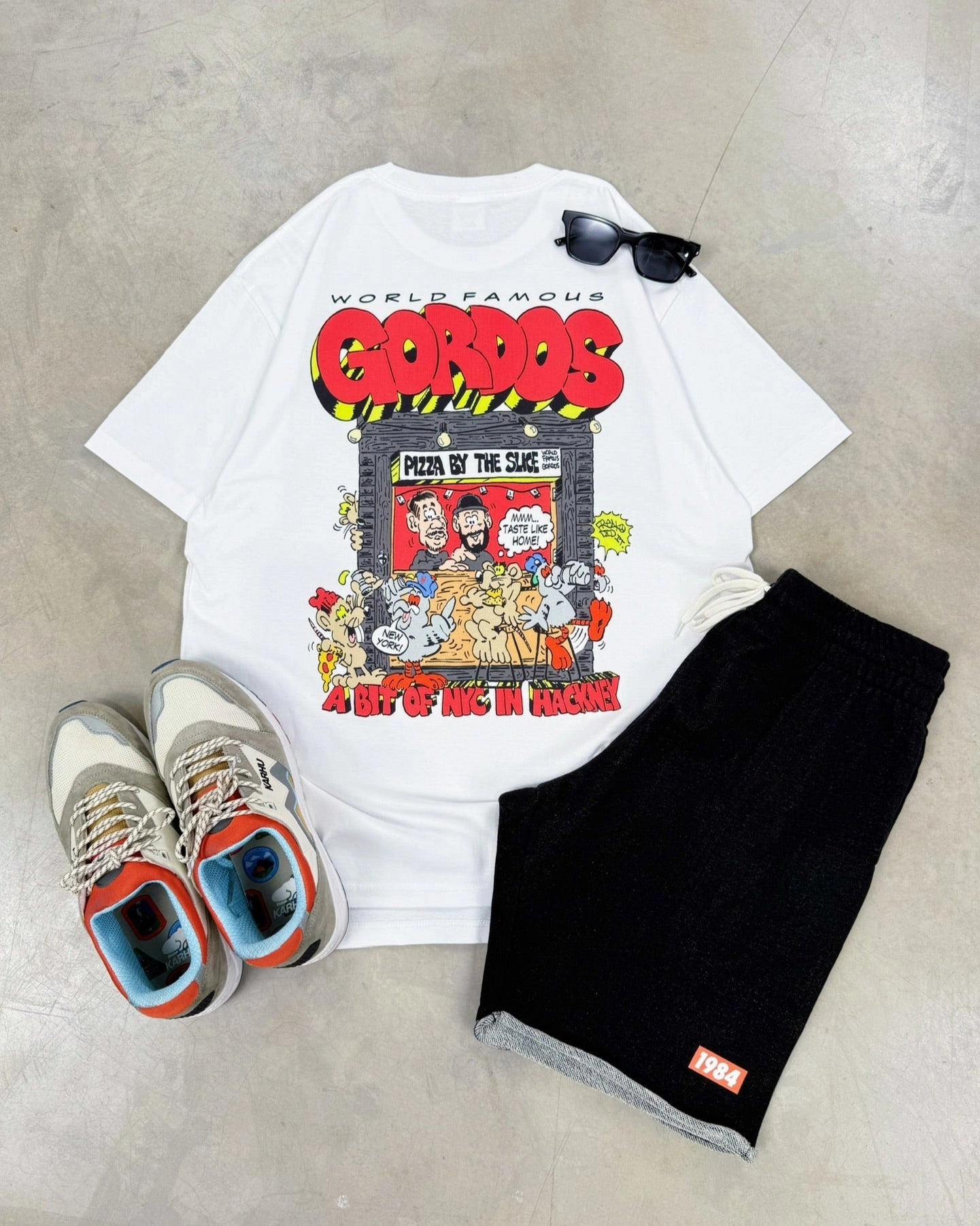 Ribbed Neckline World Famous Gordos x Freako Rico Tee - White