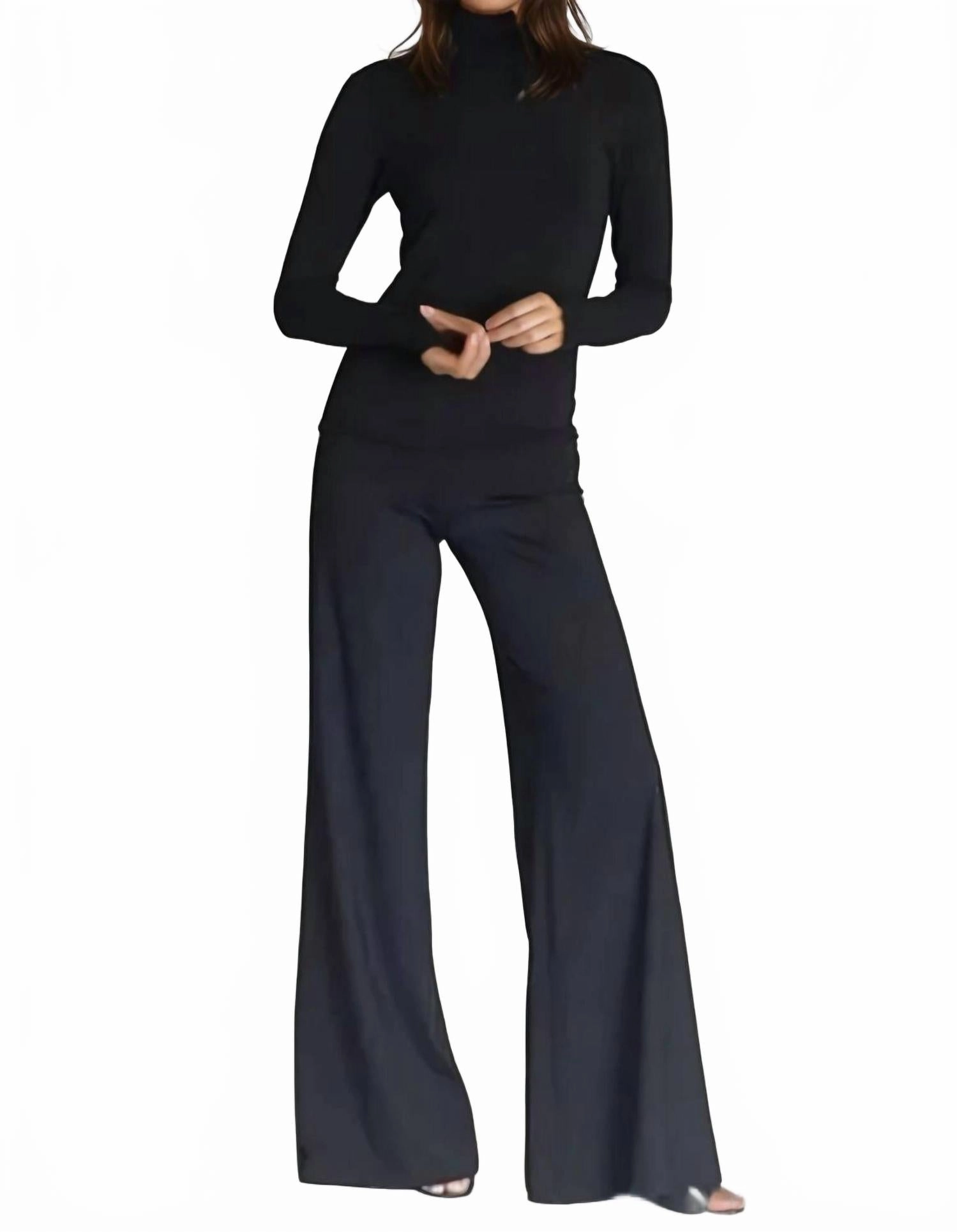 Collagen Turtleneck In Classic Black Cold Weather Fashion