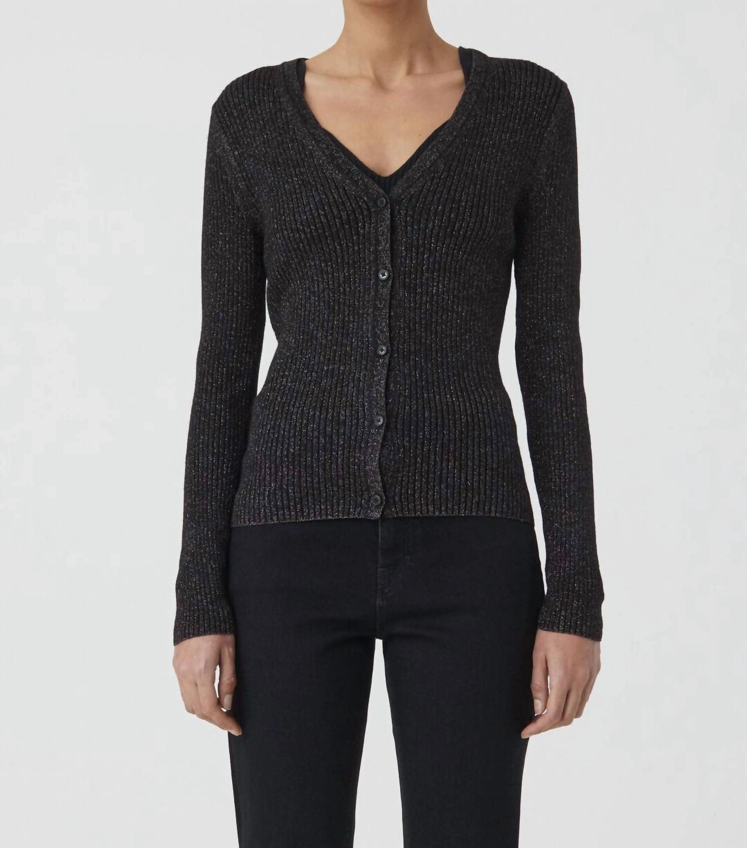 Cozy Everyday Wear Fashion Ready V-Neck Cardigan In Black