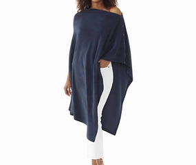 Non Static Fiber Tech Women's Captiva Terry Multiway Poncho In Navy