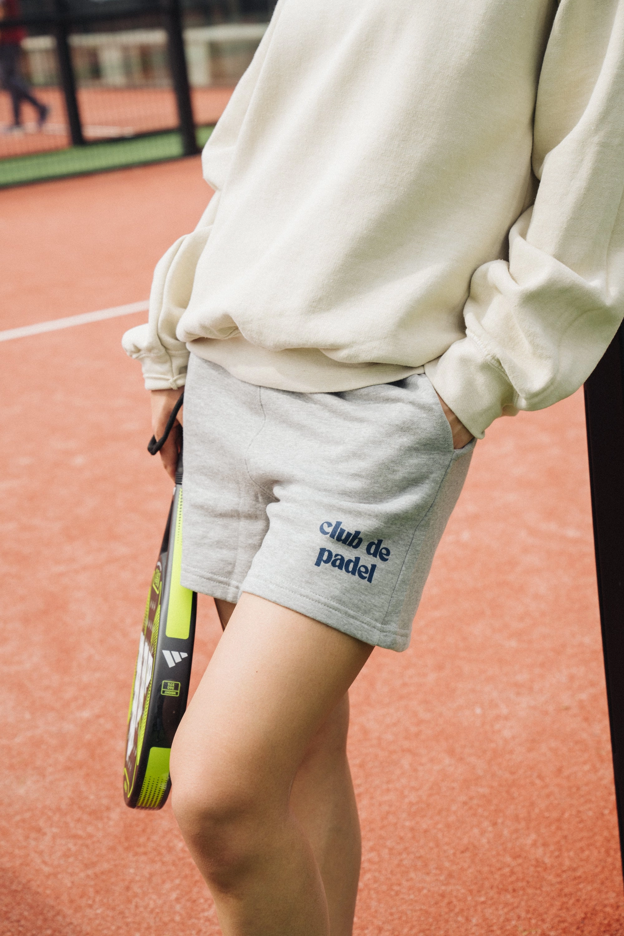 Anti Slip Waistband Club de Padel Logo WMNS Jogger Shorts - Grey