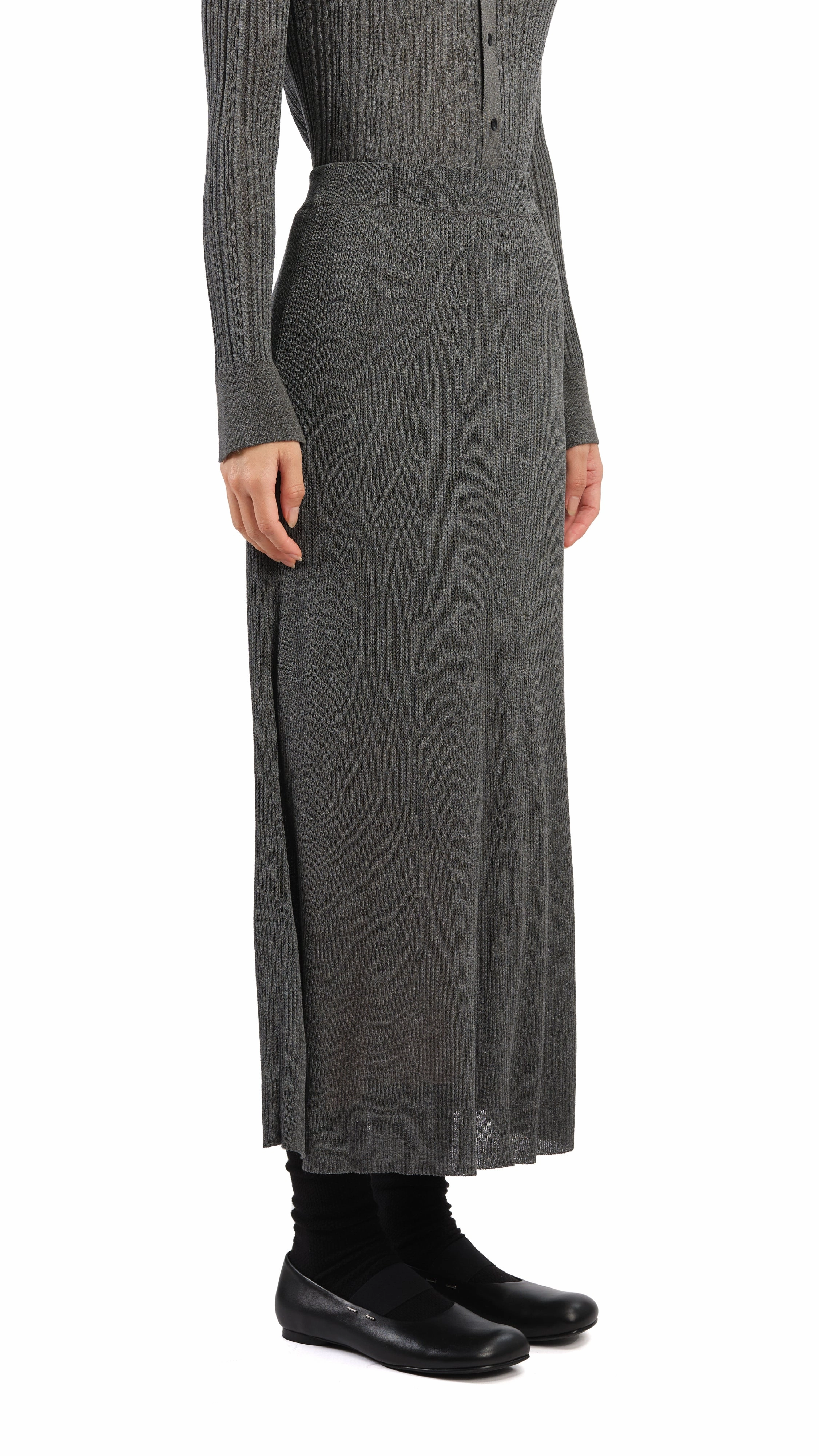 Lurex Knit Skirt Vegan Material