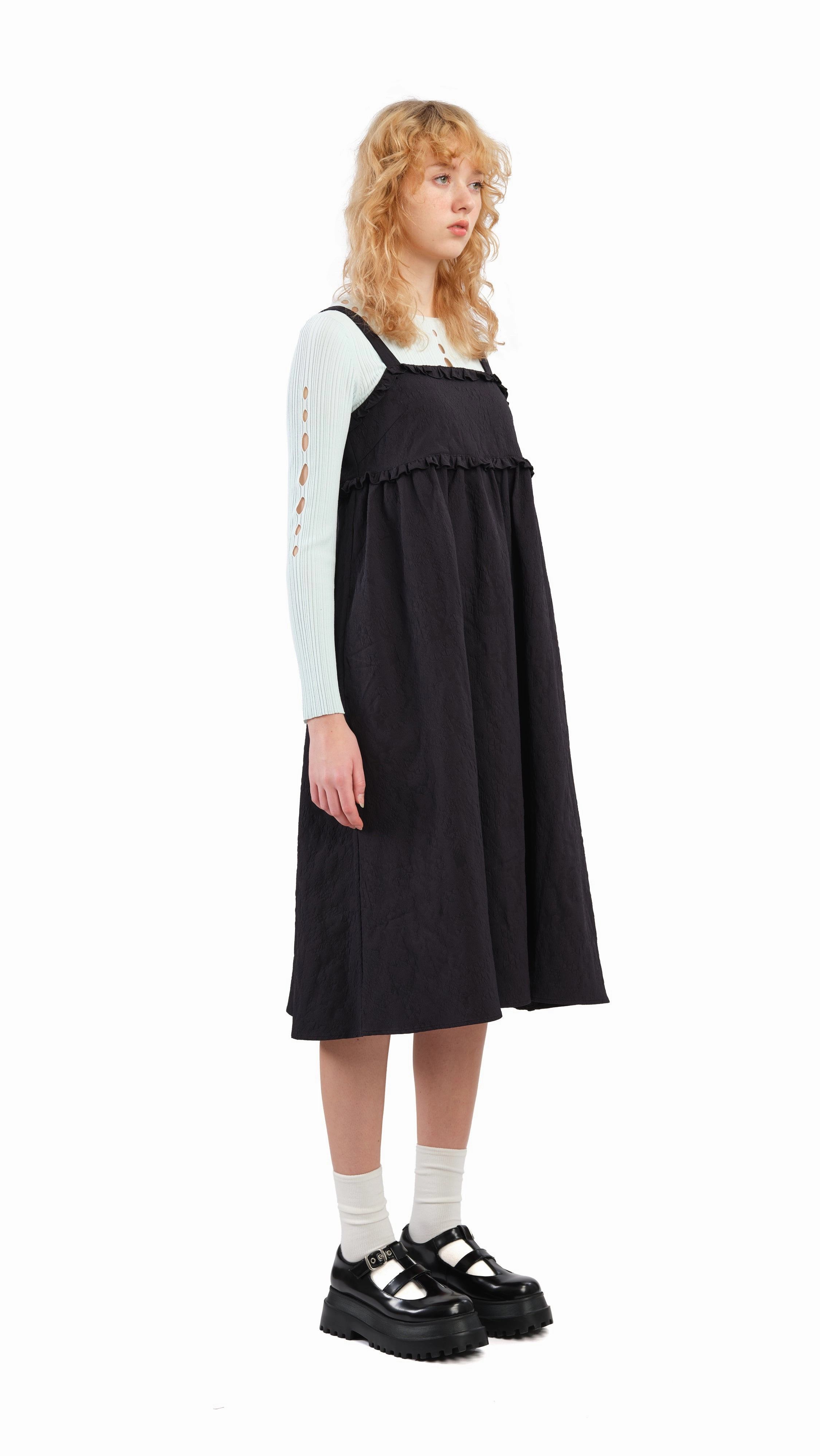 Textural Tiered Dress Urban Chic Adjustable-Length