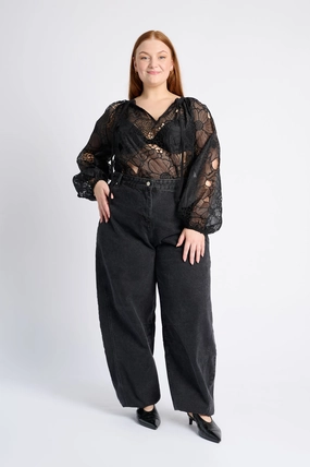 Tunic Blouse in Embroidered Organza Quick Access Zipper ZeroWaste Pattern