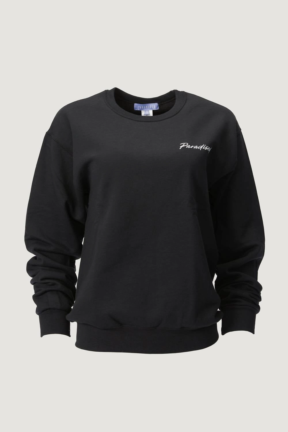 Elastic hem Breathable Knit Wear Geo P Crew Top In Black