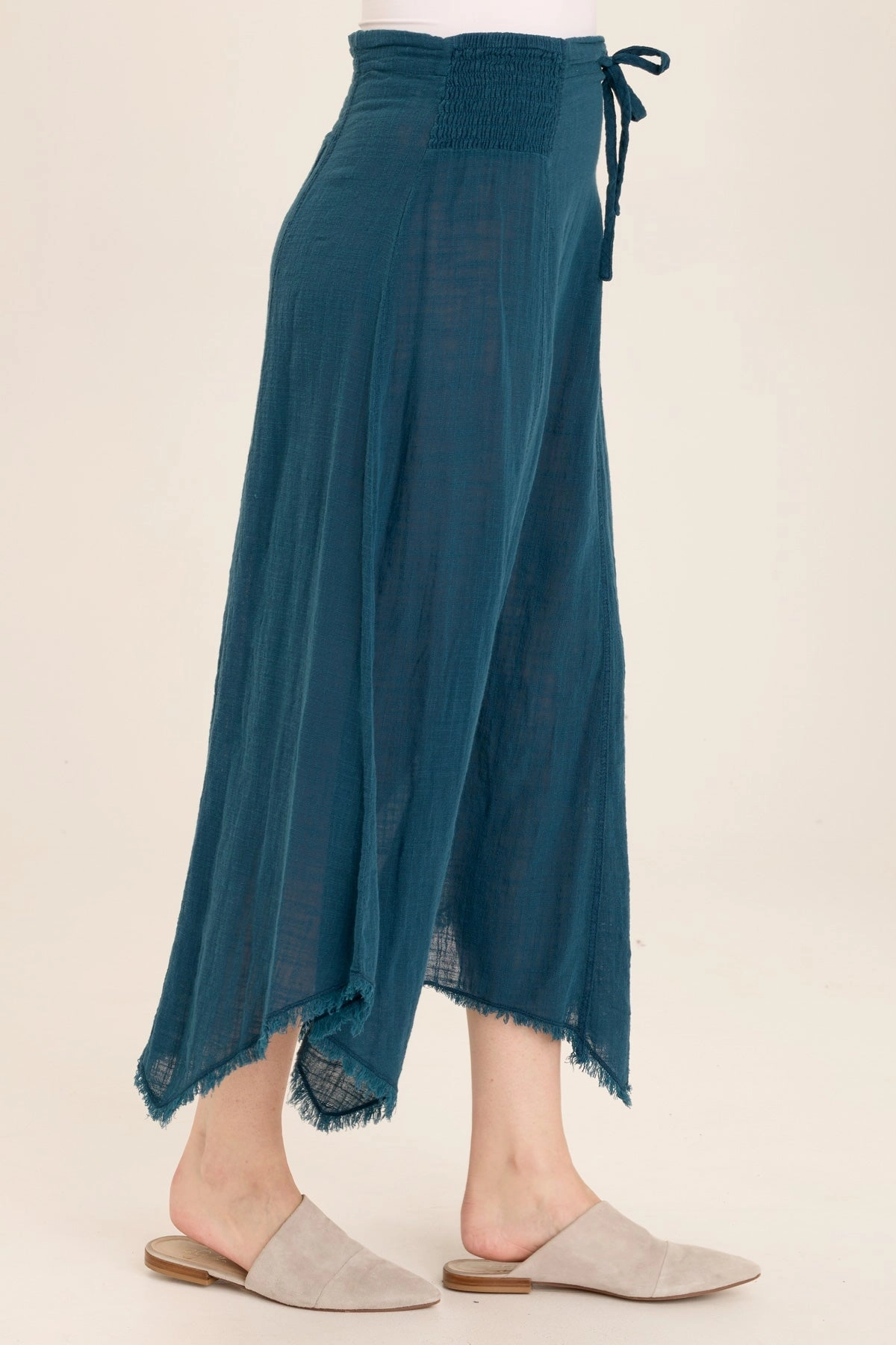 Zuri Gauze Handkerchief Casual Midi Skirt Tie Dye Style Crisp Finish