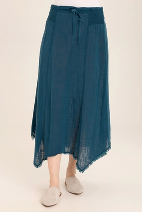 Zuri Gauze Handkerchief Casual Midi Skirt Daily Essential