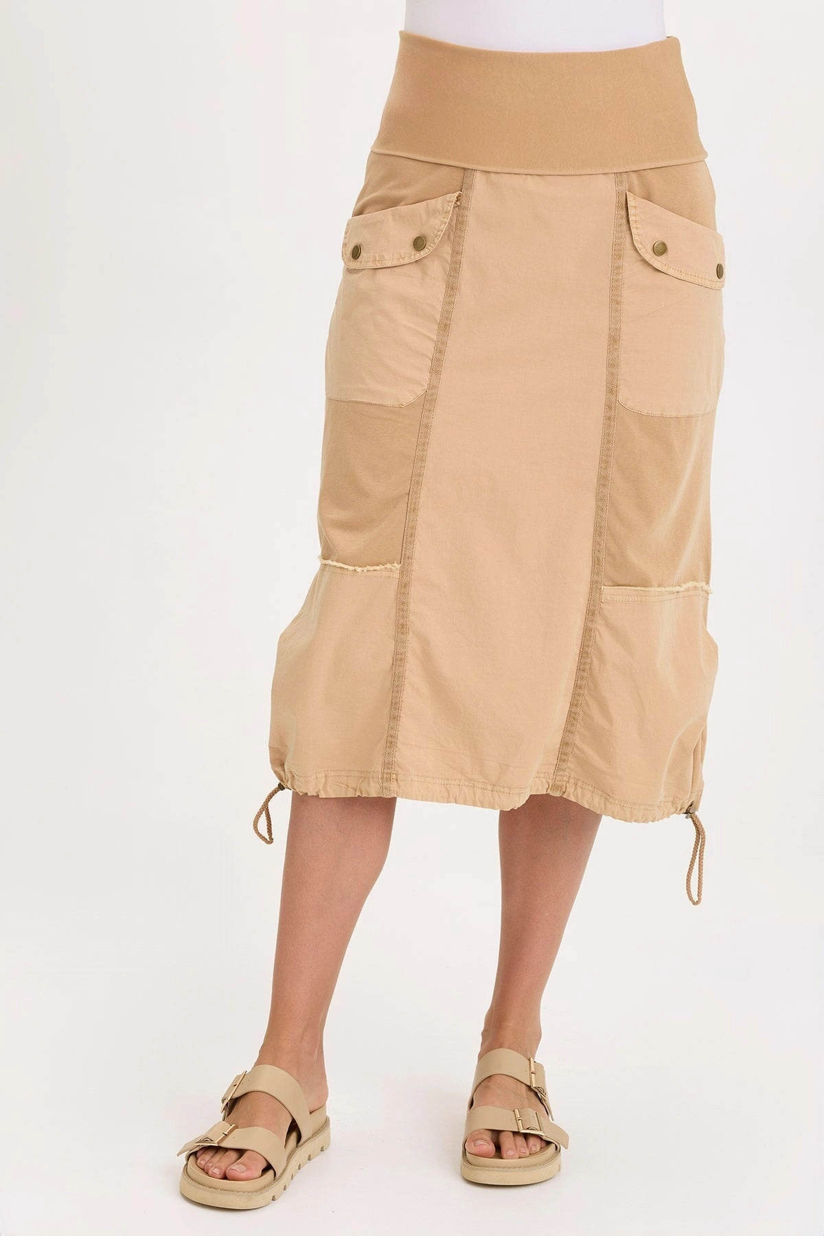 Marconi Cargo Cinch Bubble Hem Midi Skirt Street Vibe Day To Night