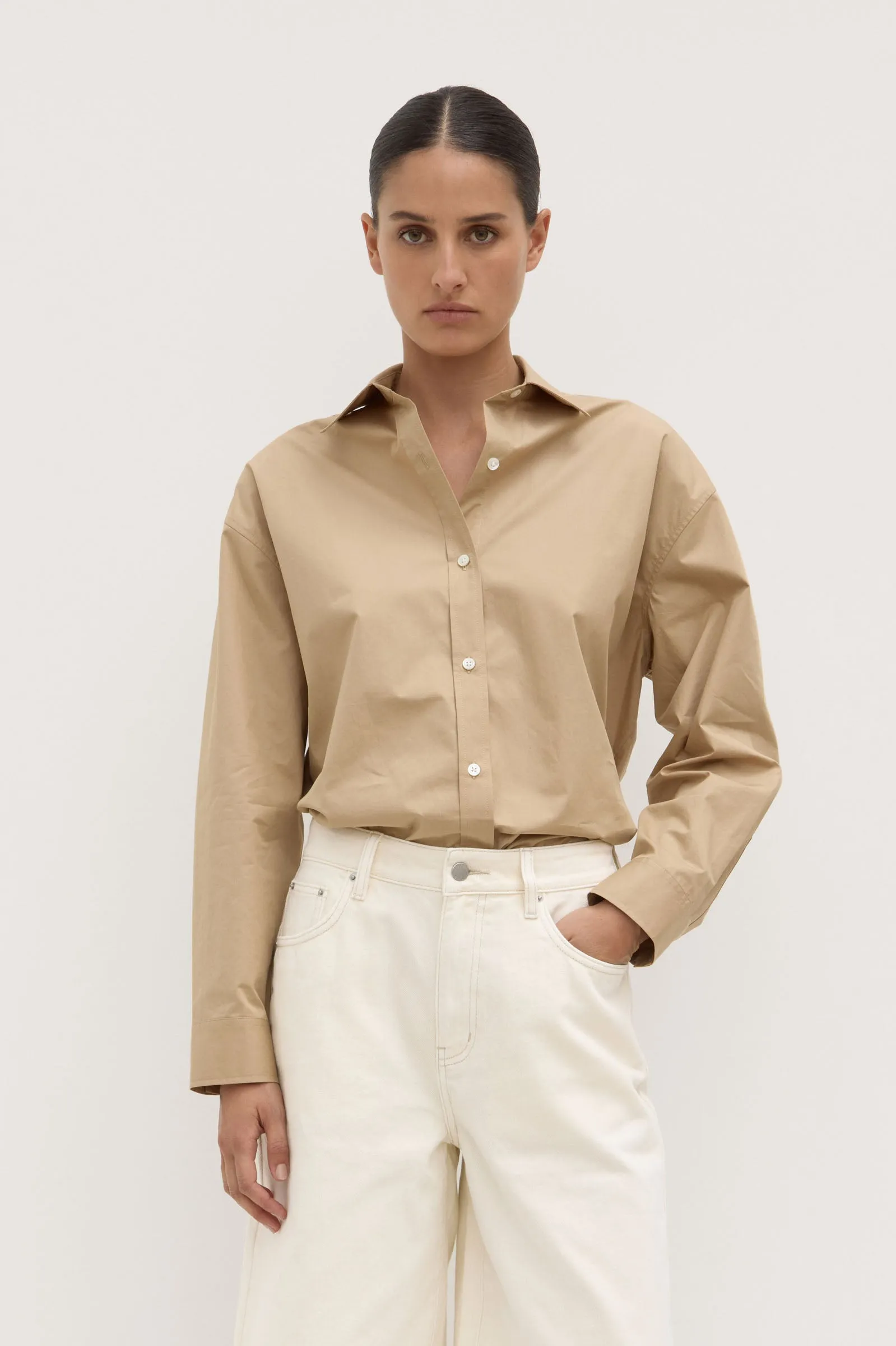 Marigold Poplin Shirt Adjustable Hem