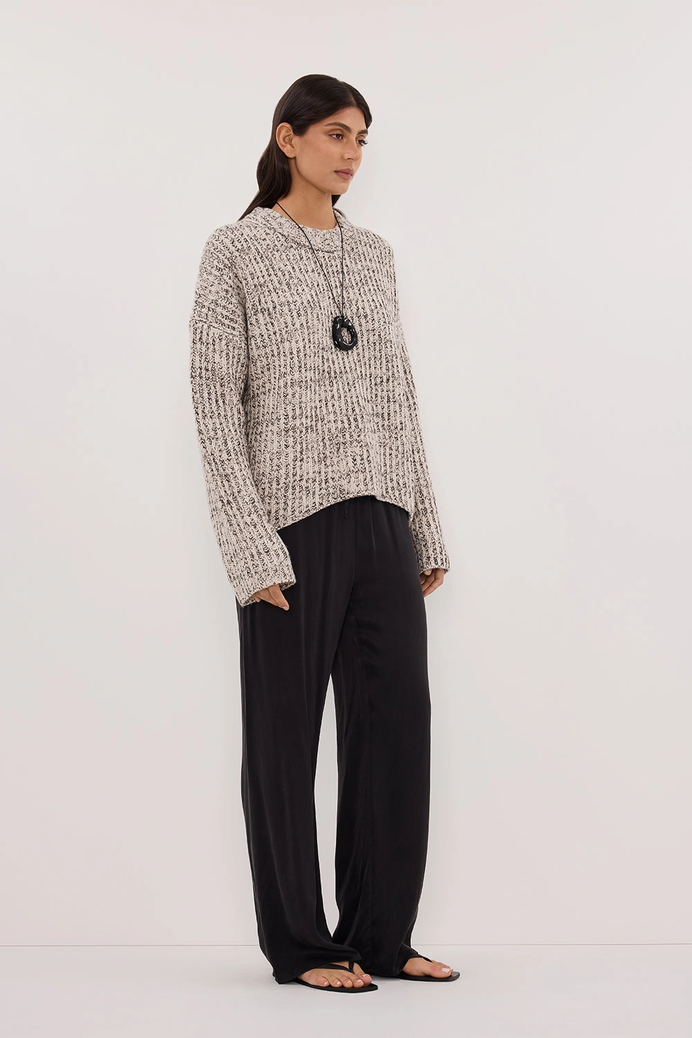 MARLEY IVORY CHOC SPECKLE JUMPER Soft Knit Wear