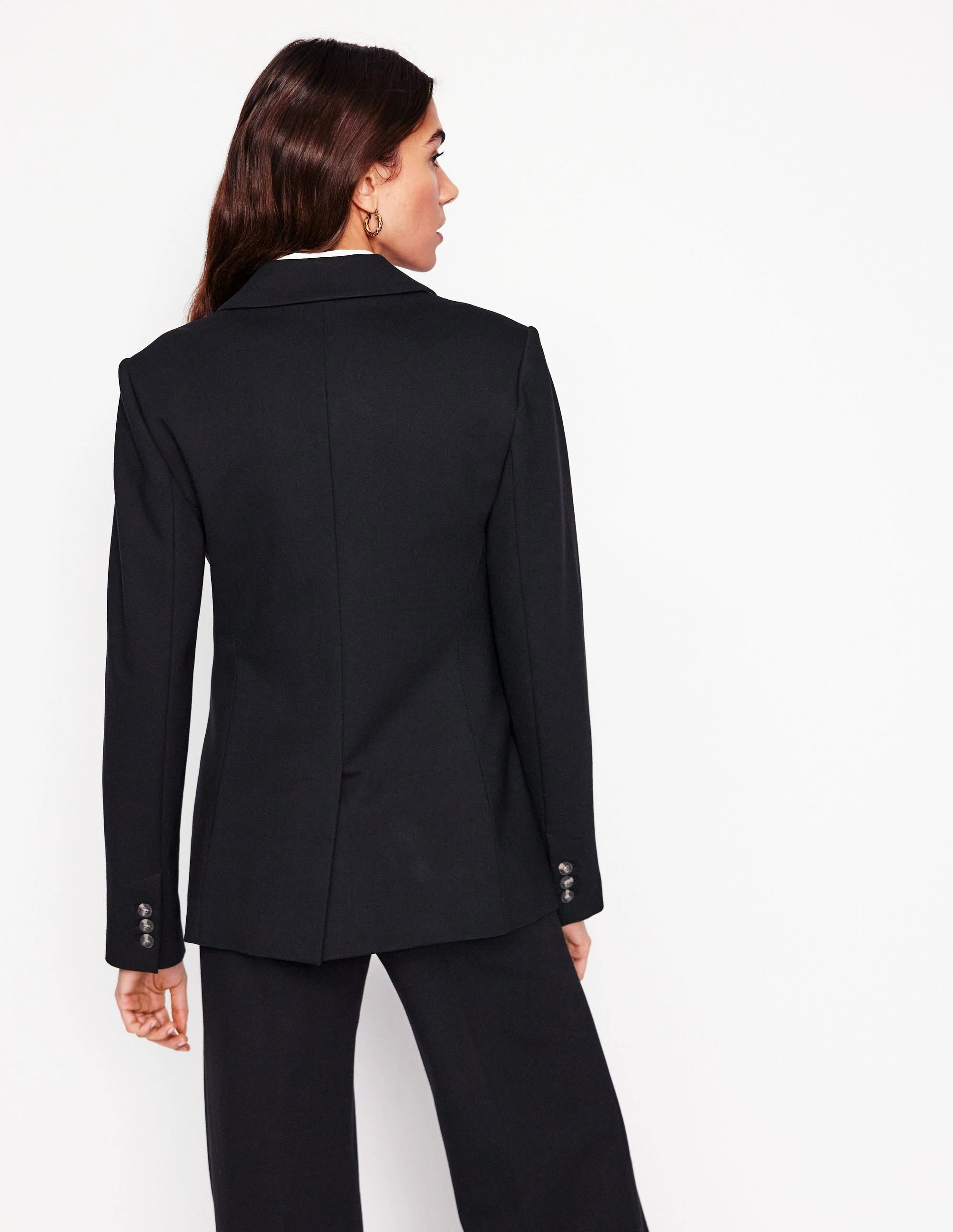 Ergonomic Mobility Cut AntiPillingFinish Marylebone Ponte Blazer-Black