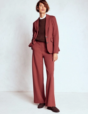Marylebone Ponte Blazer-Chestnut Sleek Layer Fit