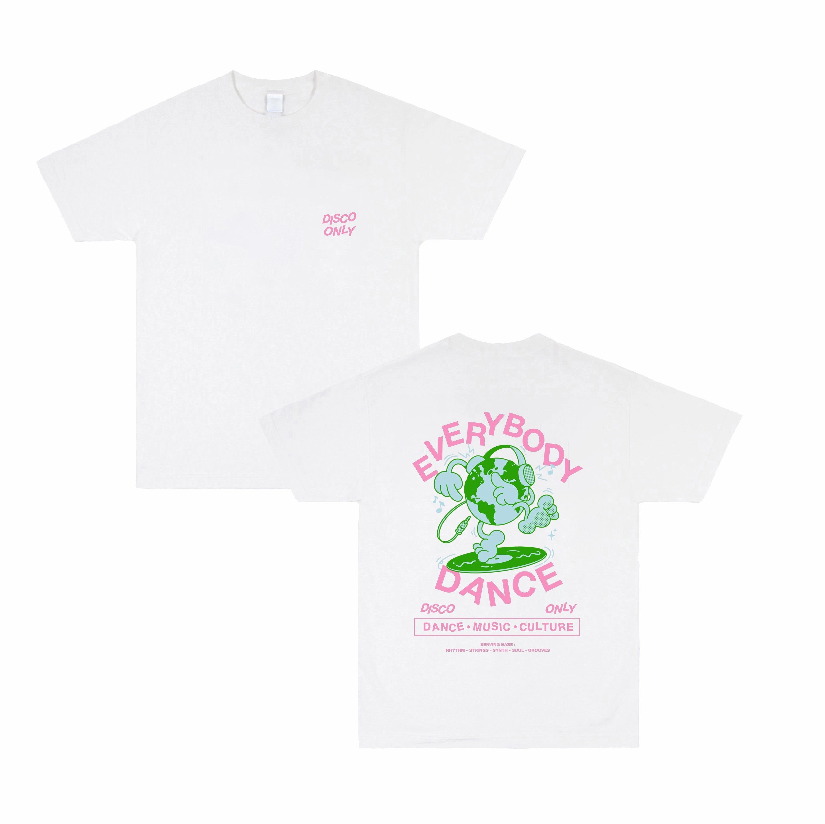 Lightweight Weave DISCO ONLY 'Everybody Dance' Tee - White