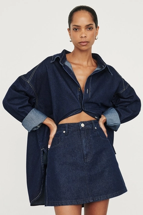 All Day Look Reinforced Hemline MASON INDIGO DENIM MINI SKIRT