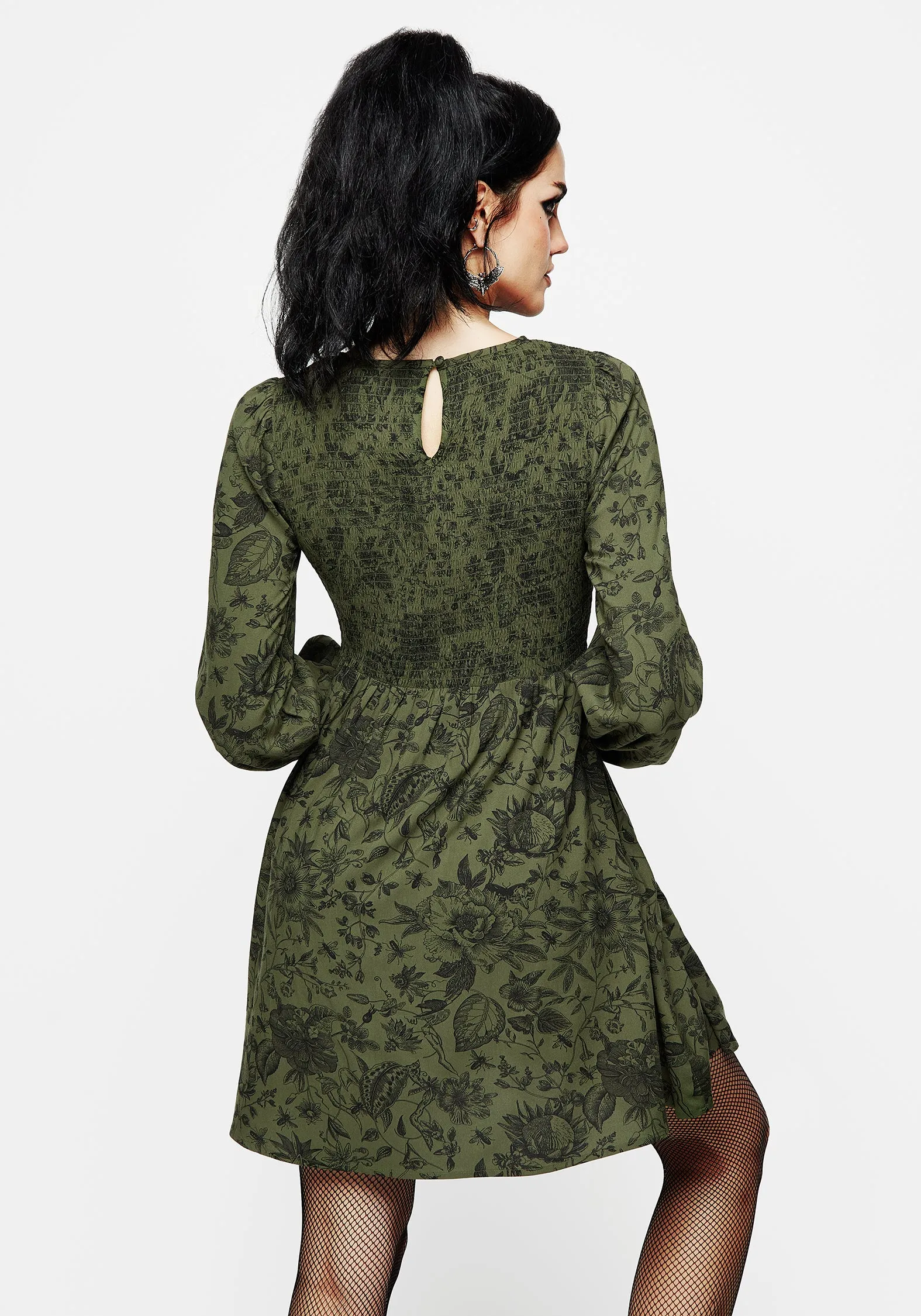Clean Texture Meadowflowers Floral Print Mini Dress